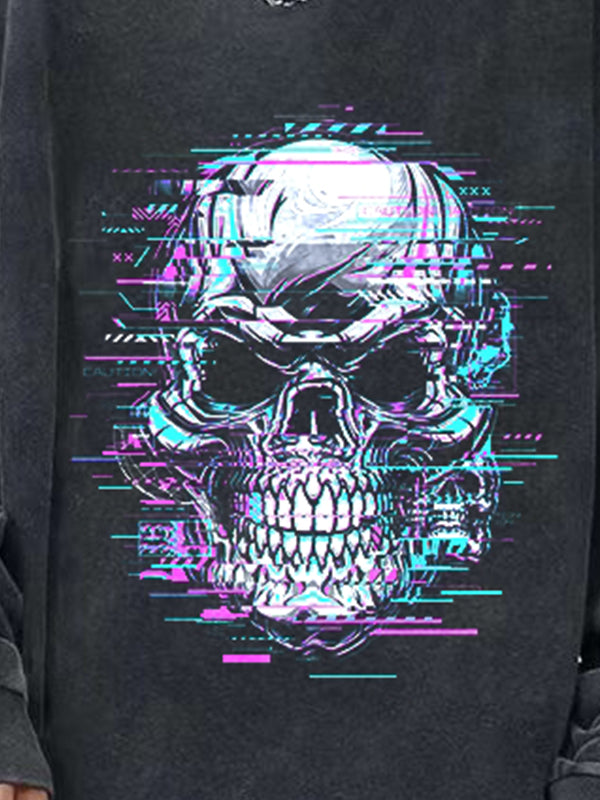 Man's Skull Series Print Long Sleeve Tee