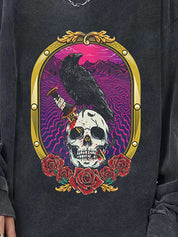 Man's Skull Series Print Long Sleeve Tee