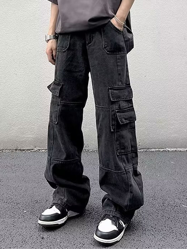 Men's Multi Pocket Mopping Cargo Jeans