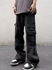 Men's Multi Pocket Mopping Cargo Jeans