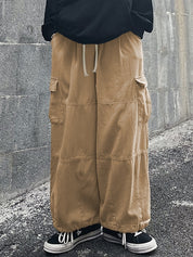 Men's Vintage Pocket Drawstring Bound Feet Cargo Pants