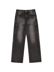Men's Street Water Ripple Print Loose Jeans