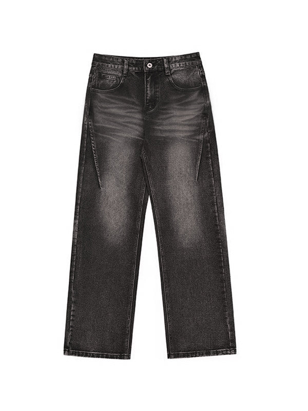 Men's Street Water Ripple Print Loose Jeans