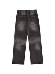 Men's Street Water Ripple Print Loose Jeans