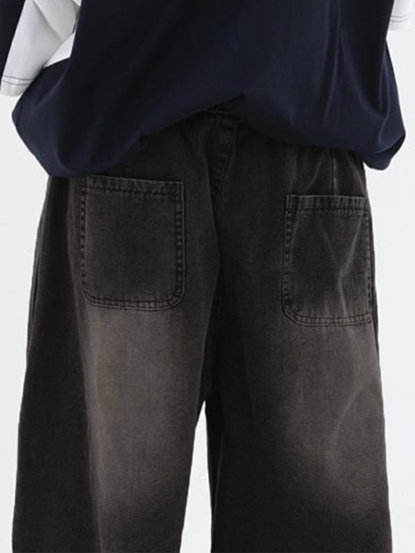 Men's Washed Ombre Loose Jeans