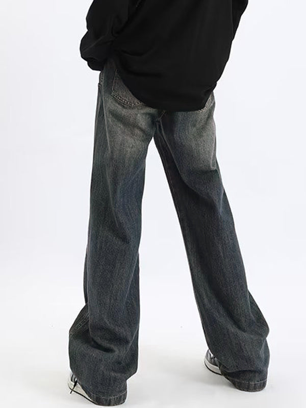 Men's Street Blue Wash Loose Jeans