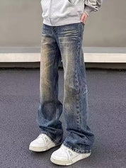Men's Vintage Blue Ombre Straight Leg Jeans