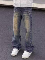 Men's Vintage Blue Ombre Straight Leg Jeans
