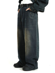 Men's Vintage Wash Distressed Loose Jeans