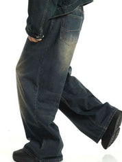 Men's Vintage Wash Distressed Loose Jeans
