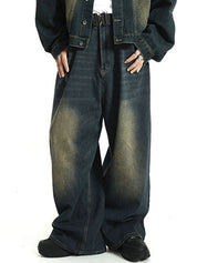 Men's Vintage Wash Distressed Loose Jeans