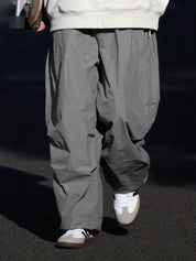 Men's Ruched Bound Feet Parachute Wide Leg Pants
