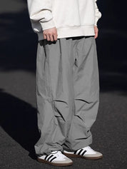 Men's Ruched Bound Feet Parachute Wide Leg Pants