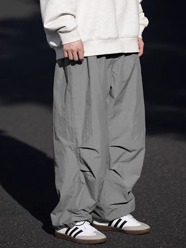 Men's Ruched Bound Feet Parachute Wide Leg Pants