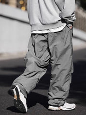 Men's Ruched Bound Feet Parachute Wide Leg Pants