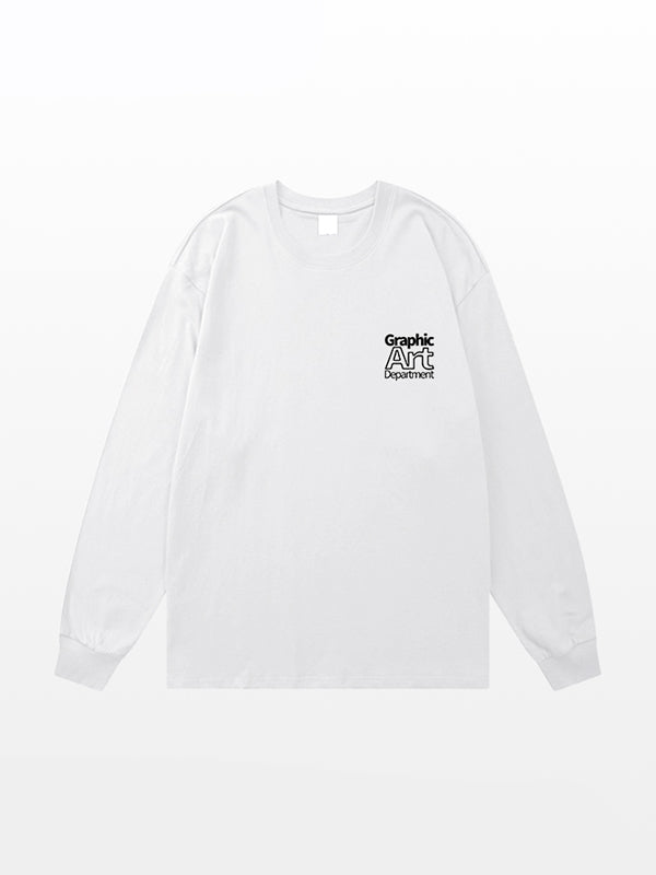 Men's Letter Print Crew Neck Long Sleeve Tee