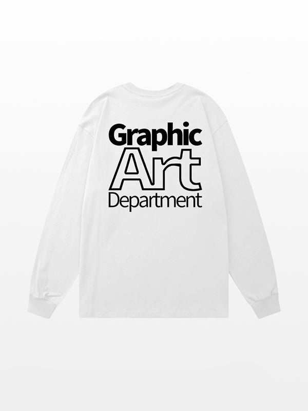 Men's Letter Print Crew Neck Long Sleeve Tee