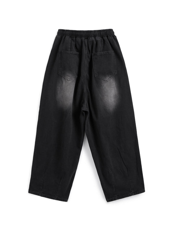 Men's Vintage Wash Drawstring Loose Jeans