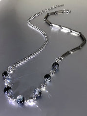 Men's Titanium Steel Cracked bead Splice Necklace