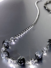 Men's Titanium Steel Cracked bead Splice Necklace