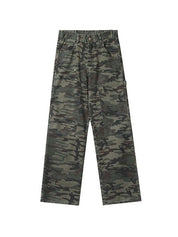 Men's Camo Print Loose Jeans