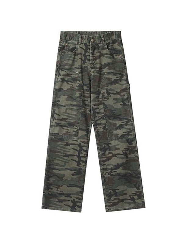 Men's Camo Print Loose Jeans