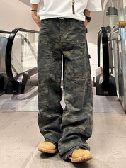 Men's Camo Print Loose Jeans