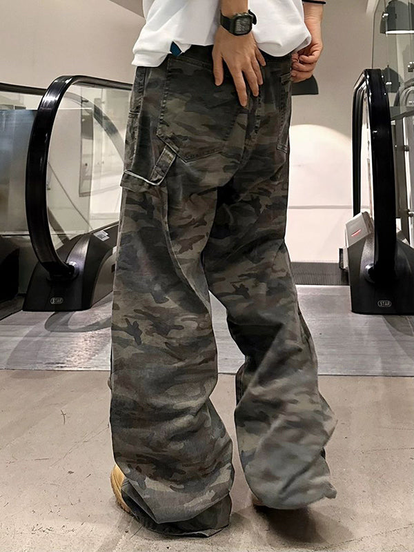 Men's Camo Print Loose Jeans