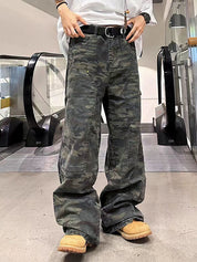 Men's Camo Print Loose Jeans