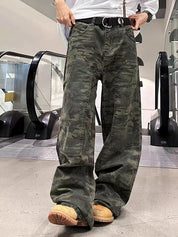 Men's Camo Print Loose Jeans