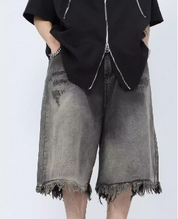 Men's Distressed Ombre Ripped Raw Trim Shorts