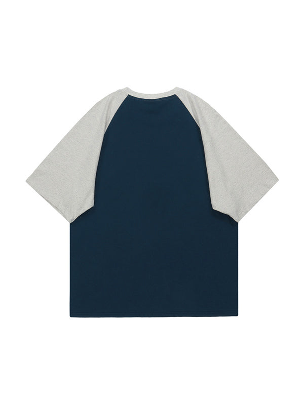 Men's Letter Print Raglan Short Sleeve Tee