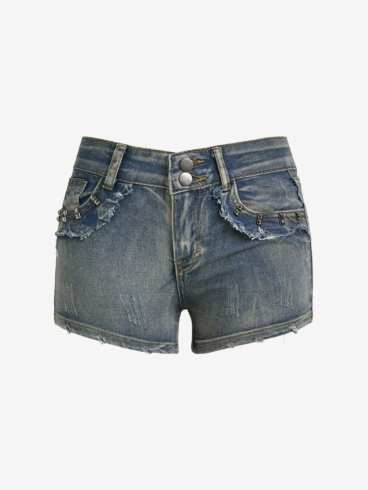 Distressed Slim Denim Hot Shorts