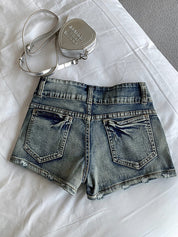 Distressed Slim Denim Hot Shorts