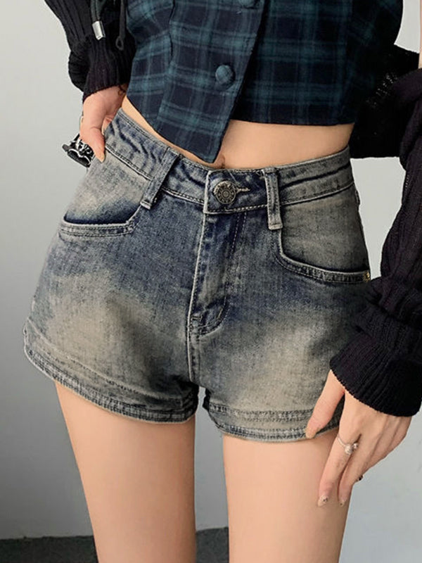Vintage Wash Faded Denim Hot Shorts