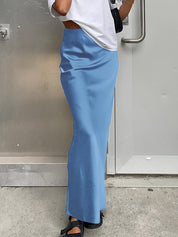 French Satin Drape Skirt