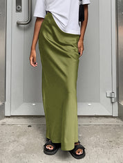French Satin Drape Skirt
