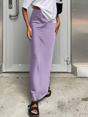 French Satin Drape Skirt