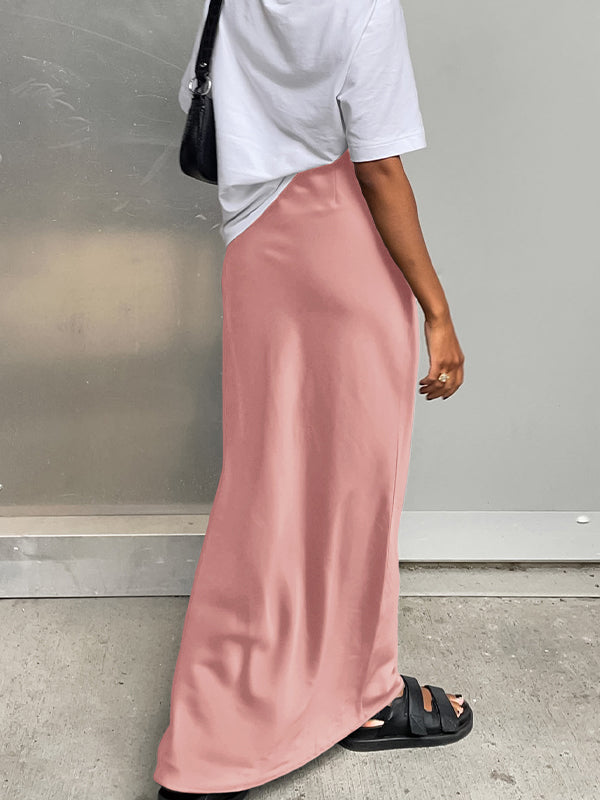 French Satin Drape Skirt