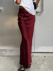 French Satin Drape Skirt
