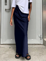 French Satin Drape Skirt