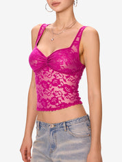 Lace-Paneled Open-Back Halterneck Top