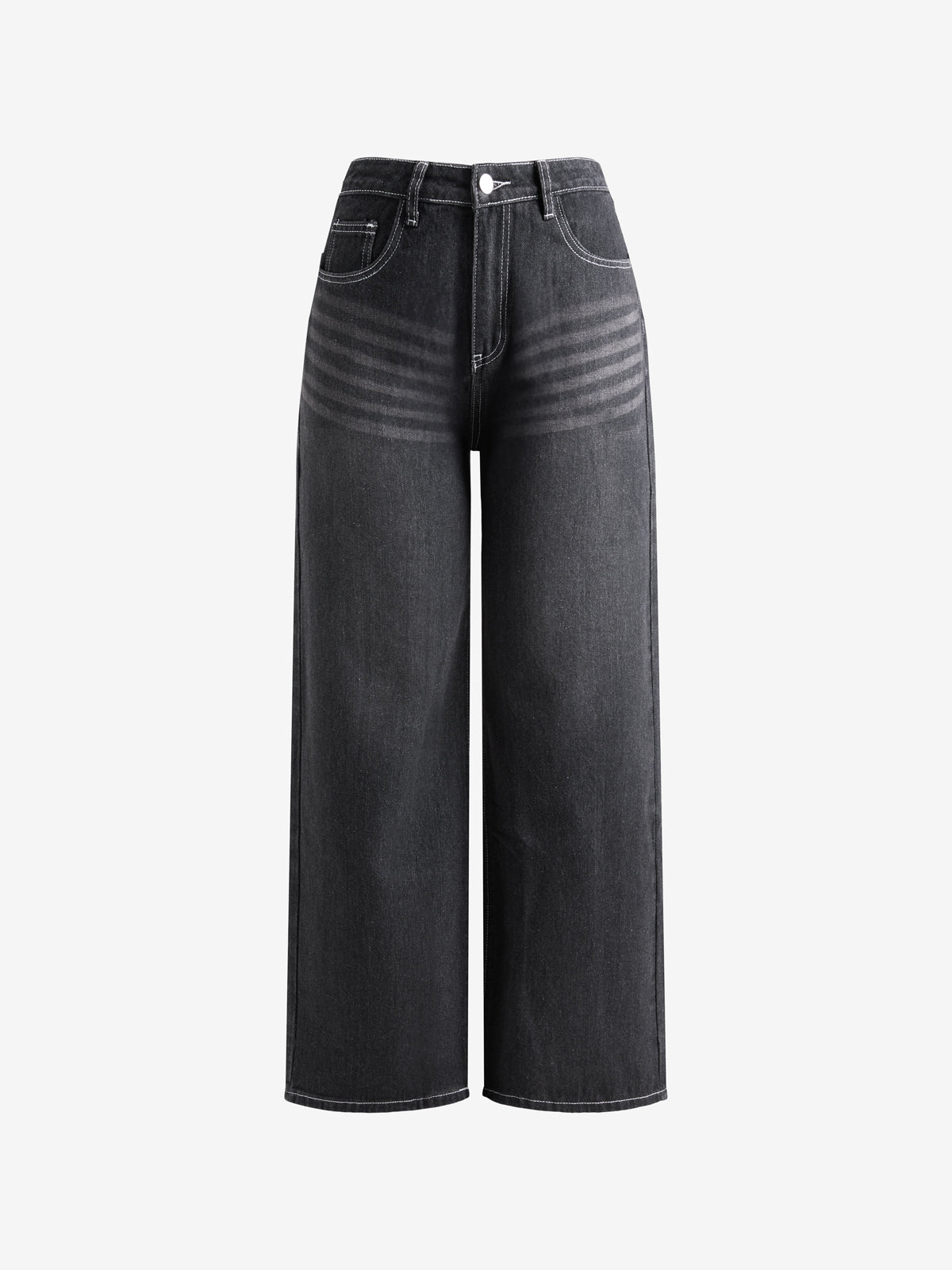 Black Washed Flare Loose Boyfriend Jeans