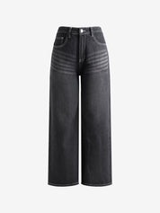 Black Washed Flare Loose Boyfriend Jeans