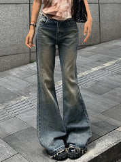 Vintage Burr Low Waist Flare Jeans