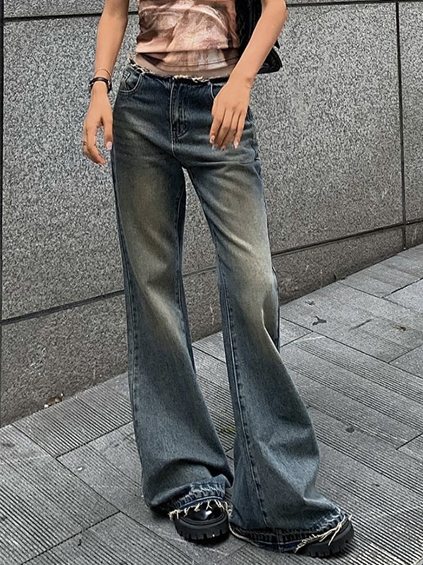Vintage Burr Low Waist Flare Jeans