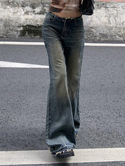 Vintage Burr Low Waist Flare Jeans