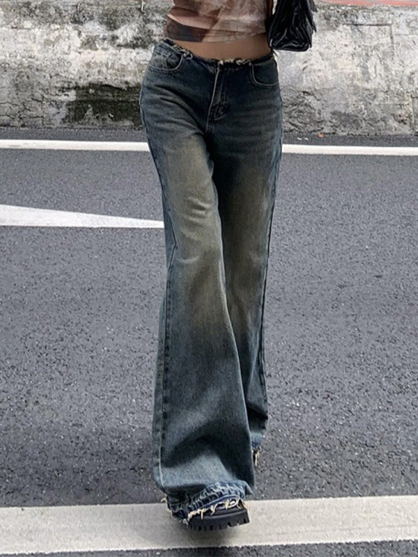 Vintage Burr Low Waist Flare Jeans