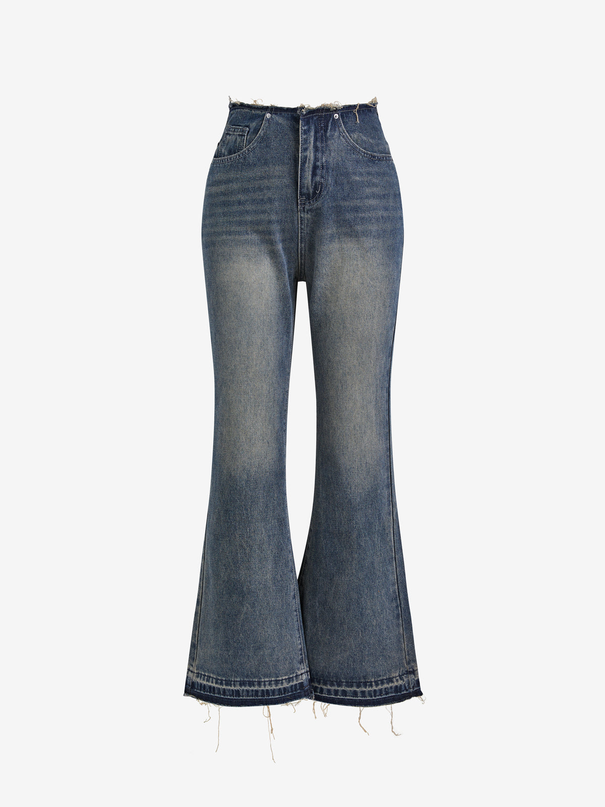Distressed Low Waist Flare Boyfriend Jeans