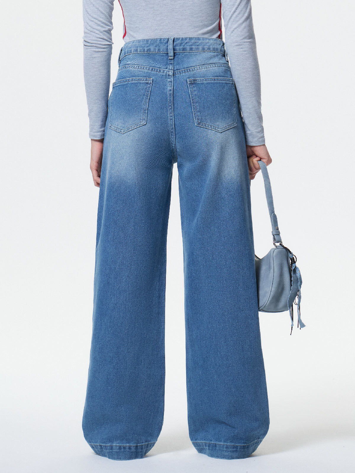 Vintage Blue Wide Leg Boyfriend Jeans